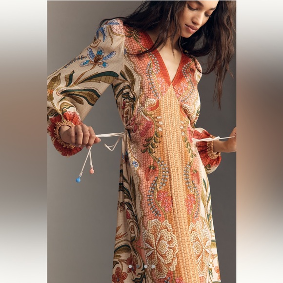 Farm Rio x Anthropologie Long-Sleeve V-Neck
Maxi Dress -Size XS - Picture 2 of 9